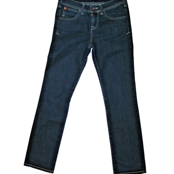 Evisu Puma Jeans Ladies 28 x 30 Dark Denim Straight - Picture 1 of 15